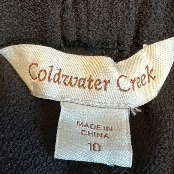 Coldwater Creek Womens Black Lightweight Crepe Drawstring Pants Size 10 - Picture 7 of 10